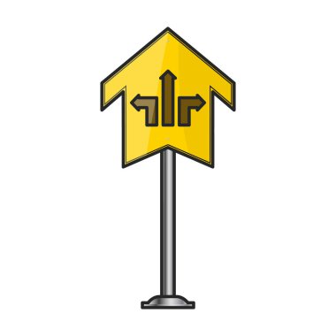 Yol işareti vektör simgesi. Renk vektörü logo işareti beyaz arkaplanda izole edildi .