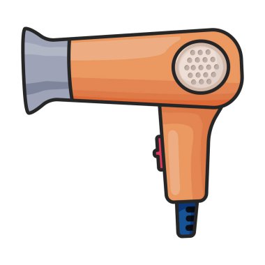 Saç kurutma vektörü simgesi. Renk vektörü logosu beyaz arka plan saç kurutma makinesinde izole edildi .