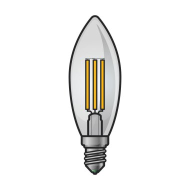 Halojen ampul vektör simgesi. Beyaz arkaplan halojen ampulünde renk vektörü logosu izole edildi.