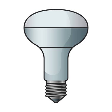 Halojen ampul vektör simgesi. Beyaz arkaplan halojen ampulünde renk vektörü logosu izole edildi.