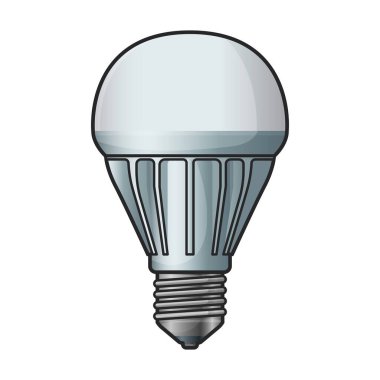 Halojen ampul vektör simgesi. Beyaz arkaplan halojen ampulünde renk vektörü logosu izole edildi.