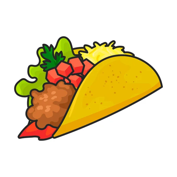 Burrito Vektor Ikon Color Vektor Logotyp Isolerad Vit Bakgrund Burrito — Stock vektor