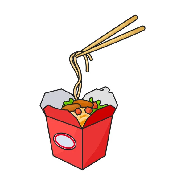 Noodle Pack Vector Icon Color Vector Logo Geïsoleerd Witte Achtergrond — Stockvector