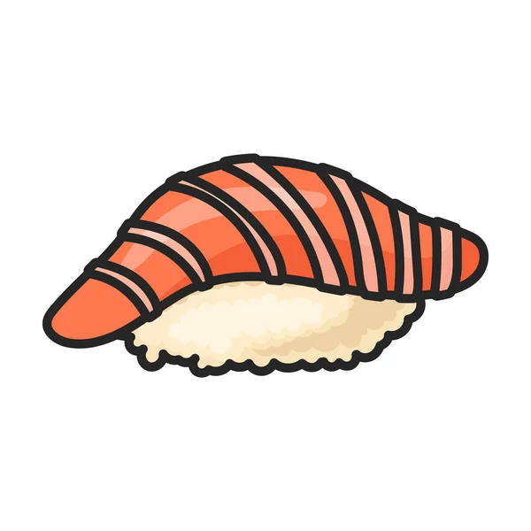 Rijst Sushi Vector Icon Color Vector Logo Geïsoleerd Witte Achtergrond — Stockvector