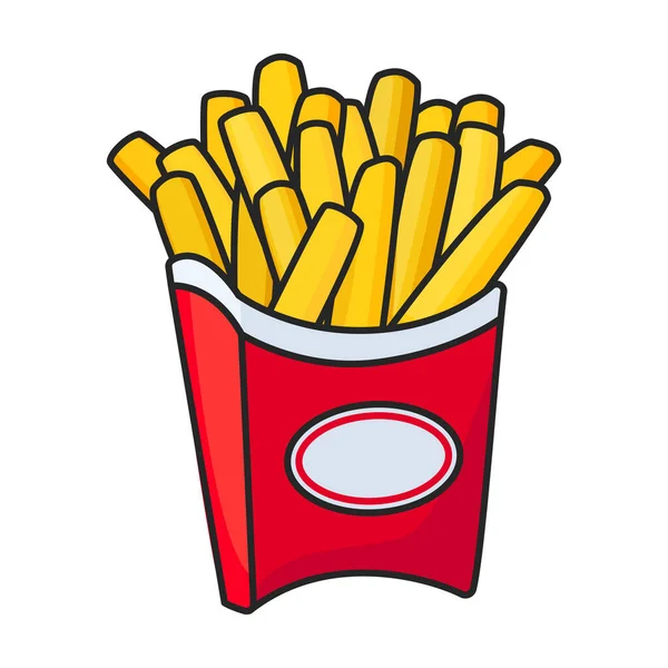 Batata Fritar Vetor Icon Color Logotipo Vetor Isolado Fundo Branco —  Vetores de Stock