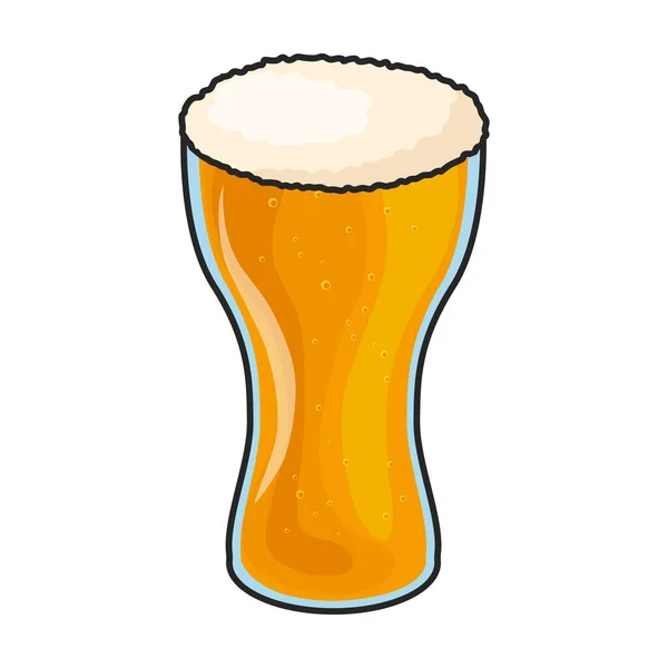 Glas Bier Vector Icon Color Vector Logo Geïsoleerd Witte Achtergrond — Stockvector