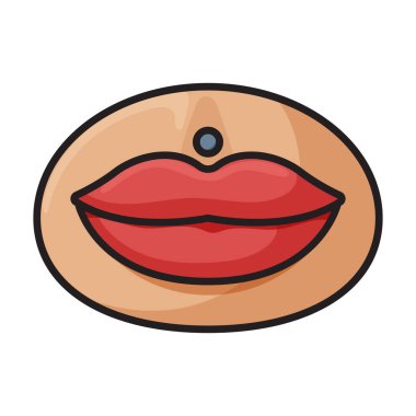 Delen ağız vektör simgesi. Renkli vektör logosu beyaz arkaplan delici ağız üzerinde izole edildi .