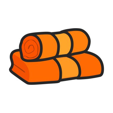 Havlu vektör simgesi. Renk vektörü logosu beyaz arkaplan havlusunda izole edildi.