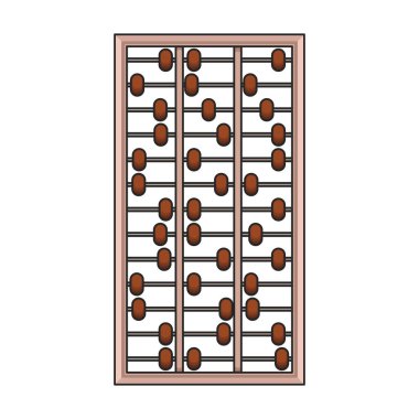 Abaküs vektör renk simgesi. Beyaz arkaplana güvenmek için vektör illüstrasyon aracı. Abaküs 'ün izole edilmiş renk illüstrasyon logosu, .