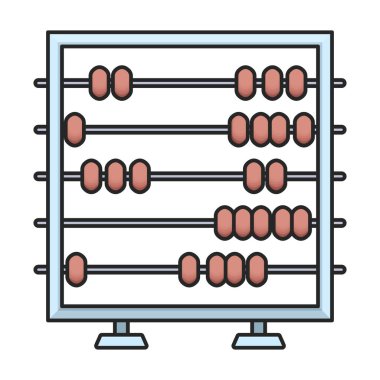 Abaküs vektör renk simgesi. Beyaz arkaplana güvenmek için vektör illüstrasyon aracı. Abaküs 'ün izole edilmiş renk illüstrasyon logosu, .