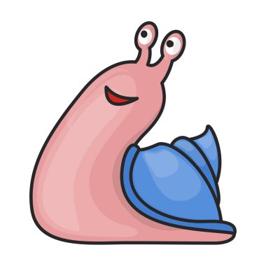 Salyangoz vektör simgesi. Beyaz arka plan salyangozunda renk vektör logosu izole edildi .