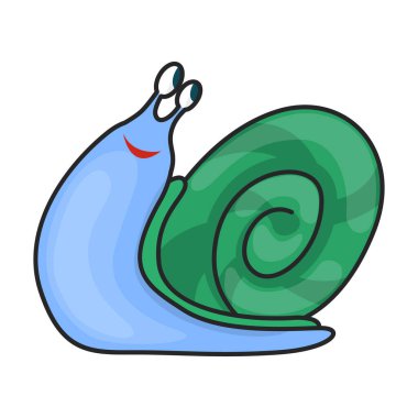 Salyangoz vektör simgesi. Beyaz arka plan salyangozunda renk vektör logosu izole edildi .