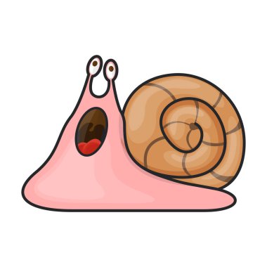 Salyangoz vektör simgesi. Beyaz arka plan salyangozunda renk vektör logosu izole edildi .