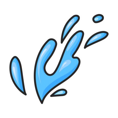 Su sıçrama vektörü simgesi. Renk vektör logosu beyaz arkaplan su sıçramasında izole edildi.