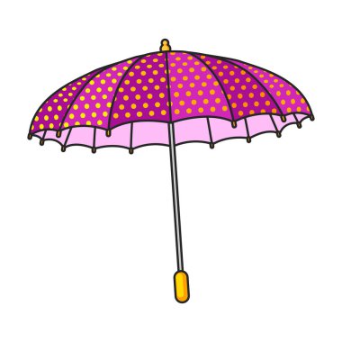 Şemsiye vektör simgesi. Renk vektör logosu beyaz arkaplan şemsiyesinde izole edildi.