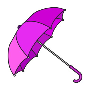 Şemsiye vektör simgesi. Renk vektör logosu beyaz arkaplan şemsiyesinde izole edildi.