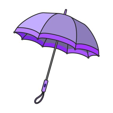 Şemsiye vektör simgesi. Renk vektör logosu beyaz arkaplan şemsiyesinde izole edildi.