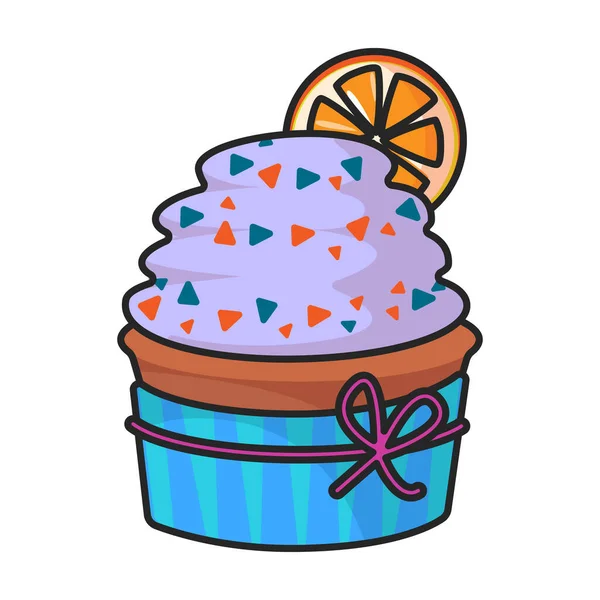 Cupcake Vector Icon Color Vector Logo Geïsoleerd Witte Achtergrond Cupcake — Stockvector