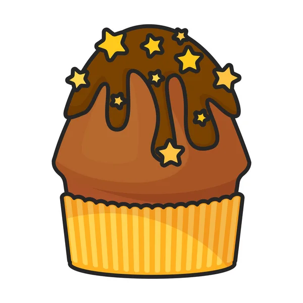 Cupcake Vetor Icon Color Logotipo Vetor Isolado Fundo Branco Cupcake — Vetor de Stock