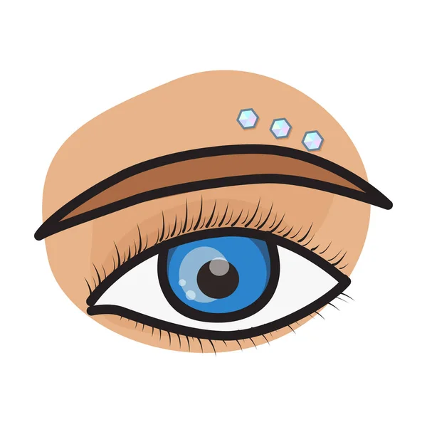 ピアスベクトルアイコンの眉 ピアスの白い背景の眉に隔離されたカラーベクトルロゴ — ストックベクタ