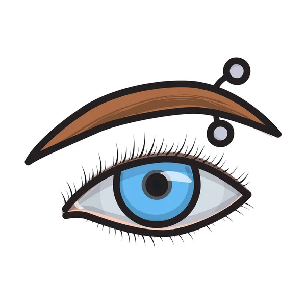 Eyebrow Piercing Vector Icon Color Vector Logo Isolated White Background — Stock Vector