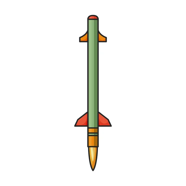 Ballistiska Missil Vektor Ikon Color Vektor Logotyp Isolerad Vit Bakgrund — Stock vektor