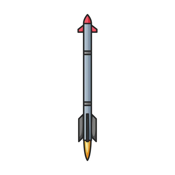 Εικονίδιο Διάνυσμα Βαλλιστικών Πυραύλων Λογότυπο Διάνυσμα Χρωμάτων Απομονωμένο Λευκό Φόντο — Διανυσματικό Αρχείο