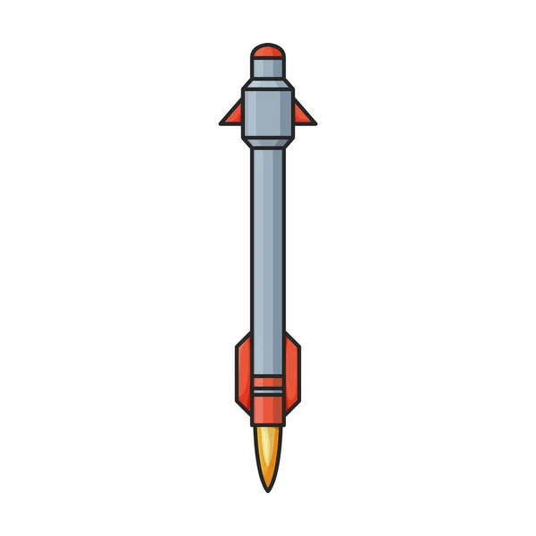 Ballistiska Missil Vektor Ikon Color Vektor Logotyp Isolerad Vit Bakgrund — Stock vektor