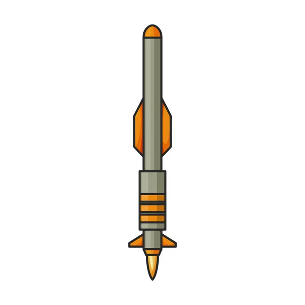 弹道导弹矢量图标 白色背景弹道导弹上孤立的彩色矢量标识 — 图库矢量图片