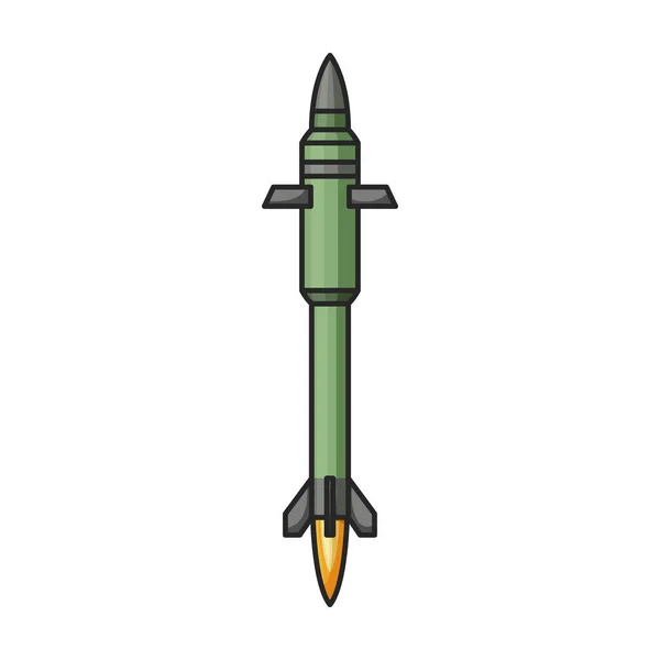Ballistische Raket Vector Icon Color Vector Logo Geïsoleerd Witte Achtergrond — Stockvector