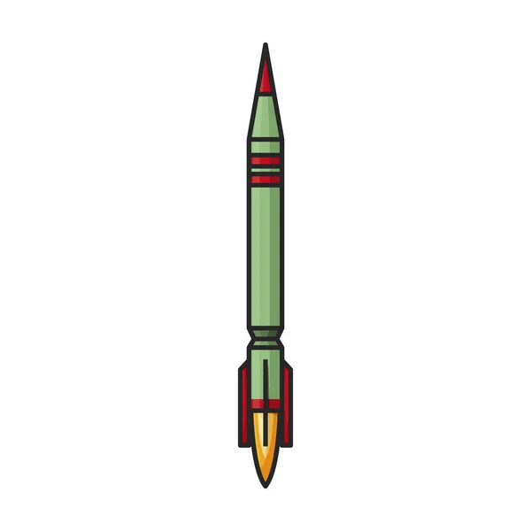 弹道导弹矢量图标 白色背景弹道导弹上孤立的彩色矢量标识 — 图库矢量图片