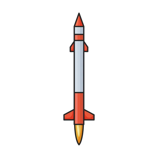 Ballistic Missile Vector Icon Color Vector Logo Isolated White Background — Stock Vector
