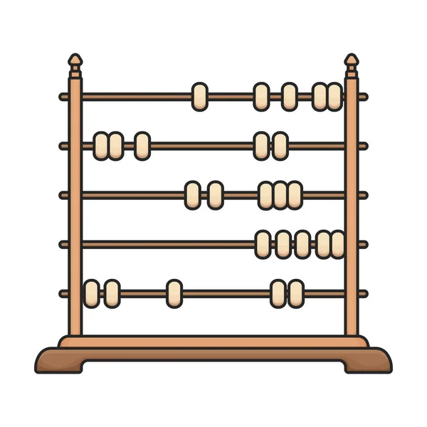 Ícone Cor Vetor Abacus Ferramenta Ilustração Vetorial Para Contar Com — Vetor de Stock