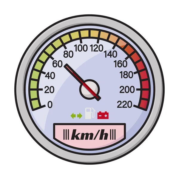 Speedometer Vector Icon Color Vector Logo Isolated White Background Speedometer — Stock Vector