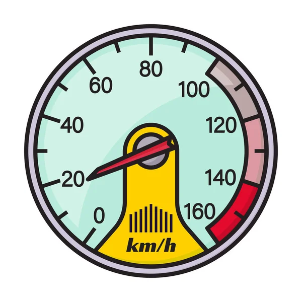 Speedometer Vector Icon Color Vector Logo Isolated White Background Speedometer — Stock Vector