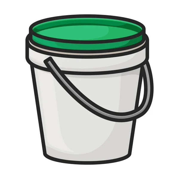 Bucket Plástico Vetor Icon Color Logotipo Vetor Isolado Fundo Branco —  Vetores de Stock