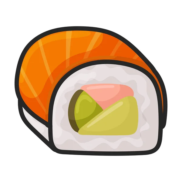 Sushi Vektorsymbol Farbvektorlogo Isoliert Auf Weißem Hintergrund Japanisches Essen — Stockvektor