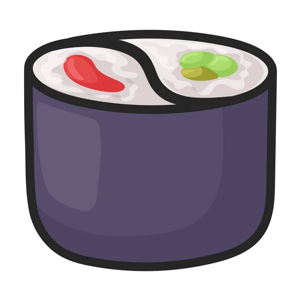 Ikona Wektora Sushi Logo Wektora Kolorów Izolowane Białym Tle Japońskie — Wektor stockowy
