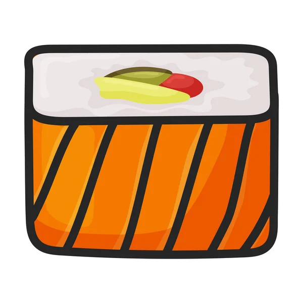 Sushi Vektor Ikon Color Vektor Logotyp Isolerad Vit Bakgrund Japansk — Stock vektor