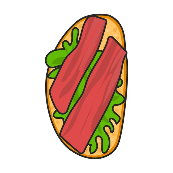 サンドイッチベクトルのアイコン 白い背景のサンドイッチに隔離されたカラーベクトルのロゴ — ストックベクタ