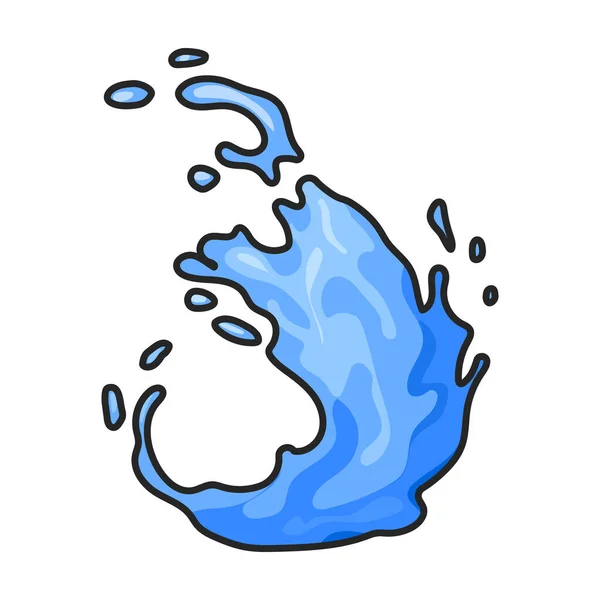 Acqua Spruzzi Vettoriale Icon Color Logo Vettoriale Isolato Sfondo Bianco — Vettoriale Stock