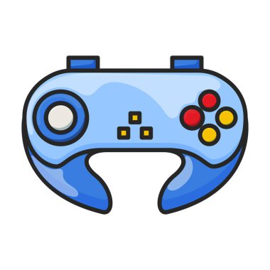Oyun joystick vektör simgesi. Renk vektör logosu beyaz arkaplan oyununda izole edildi.