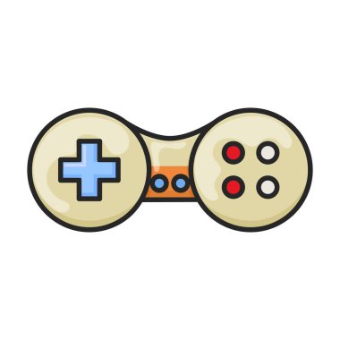 Oyun joystick vektör simgesi. Renk vektör logosu beyaz arkaplan oyununda izole edildi.