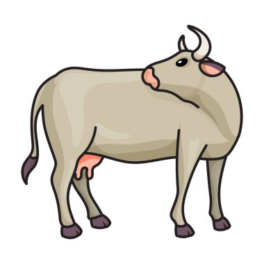 Hayvan vektör simgesi ineği. Renkli vektör logosu hayvanın beyaz arka plan ineği üzerinde izole edilmiş..