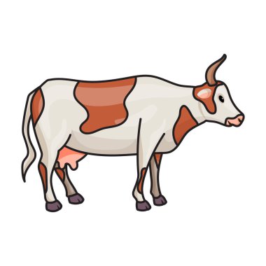 Hayvan vektör simgesi ineği. Renkli vektör logosu hayvanın beyaz arka plan ineği üzerinde izole edilmiş..
