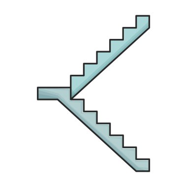 Merdiven vektör simgesi. Beyaz arkaplan merdiveninde renk vektörü logosu izole edildi.