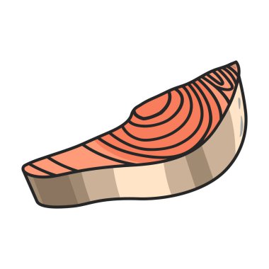 Parça balık vektör simgesi. Renk vektör logosu beyaz arkaplan parçası üzerinde izole edildi.