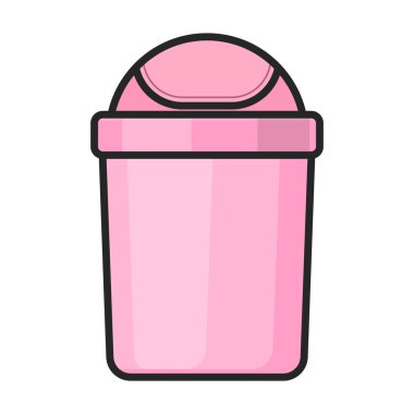 Çöp kutusu vektör simgesi. Renk vektörü logosu beyaz arkaplan çöp kutusunda izole edildi.