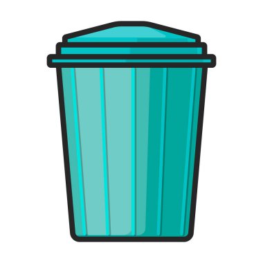 Çöp kutusu vektör simgesi. Renk vektörü logosu beyaz arkaplan çöp kutusunda izole edildi.