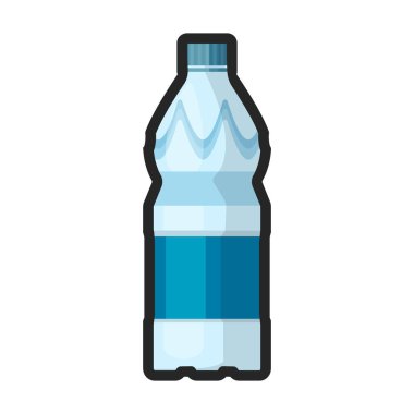 Plastik şişe vektör simgesi. Renkli vektör logosu beyaz arka plan plastik şişesinde izole edilmiş..